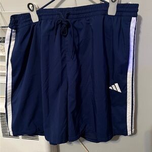 Adidas Dark Blue Sports Shorts with White Accents